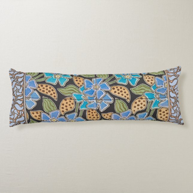 Cojín Elegante Flor Azul Periwinkle Floral Clásico (Reverso)