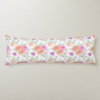 Elegante Floral de Acuarela Rosa Naranja Morado Bl