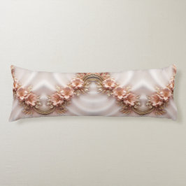 Cojín Elegante Naranja Peach Floral Body Pillow