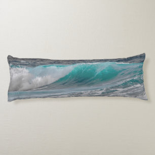 Cojín Elegante ola oceánica agua azul Sereno cama