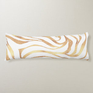 Cojín Elegante Purpurina dorado Zebra White Animal Print