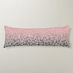 Cojín Elegante Rosa dorado Purpurina Leopardo Imprimir