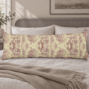 Cojín Elegante Toile de Jouy Francesa del Lago Amarillo