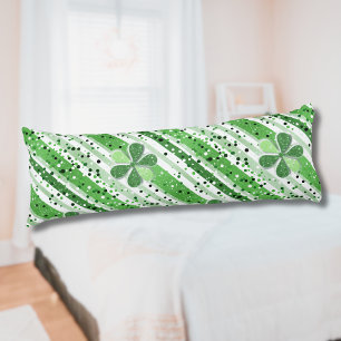 Cojín Elegantes Rayas Blancas y Verdes con Brillo de Tré