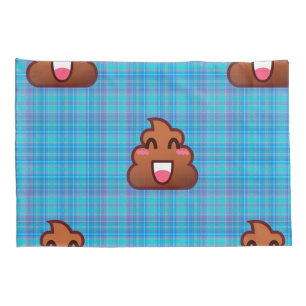 Cojín emoji de caca de plaid almohada funda almohadas