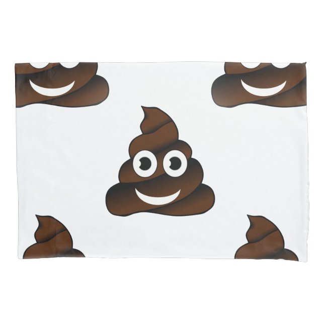 Cojín emoji de poop divertido almohada funda almohada (Anverso)