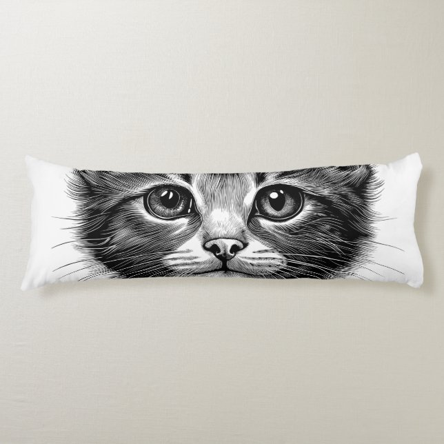 Cojín Esbozo adorable de gato joven (Anverso)
