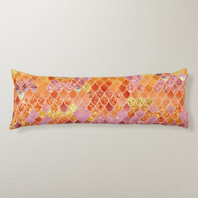 Cojín Escalas de Purpurina de sirena de verano #4 (Purpu