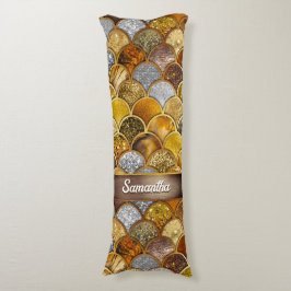 Cojín Escalas de sirena de chicles de oro elegantes