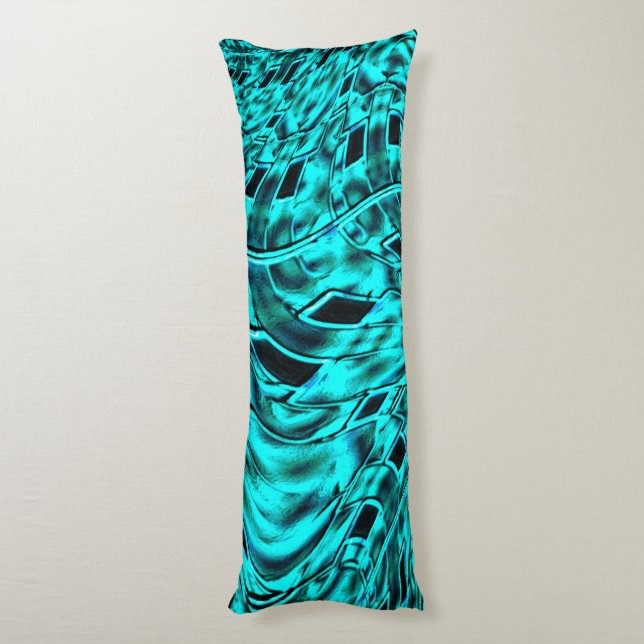 Cojín Escuadrones recortados reflejados en imagen cian (Atrás (Vertical))