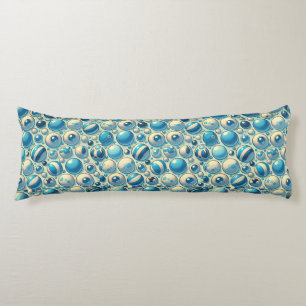 Cojín Esferas decorativas vibrantes azules y blancas