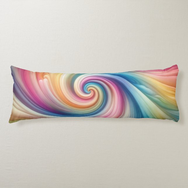 Cojín Espiral arcoiris de Pastel acogedor (Anverso)