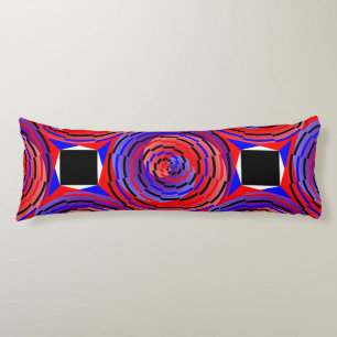 Cojín Espiral en contracorriente roja y azul por Kenneth