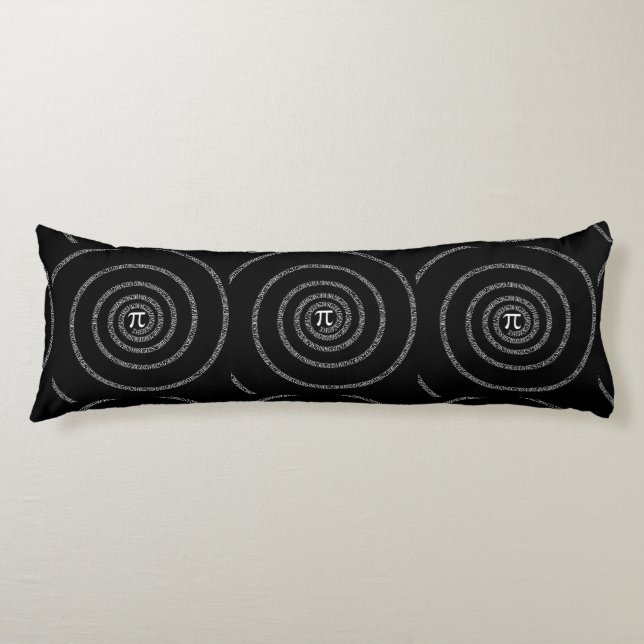Cojín Espiral para números de Pi en negro (Anverso)