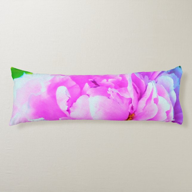 Cojín Espléndido detalle de flor de peones rosados doble (Anverso)