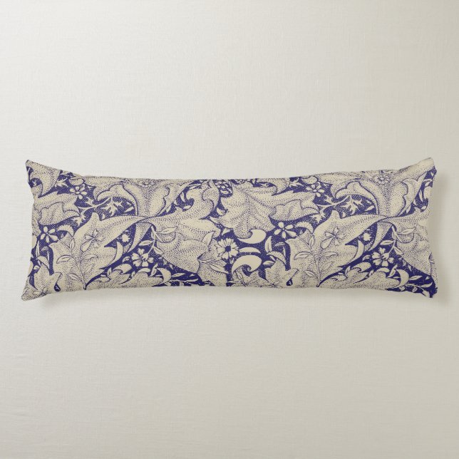 Cojín Estampado de Alhelí de William Morris Azul Antiguo (Anverso)