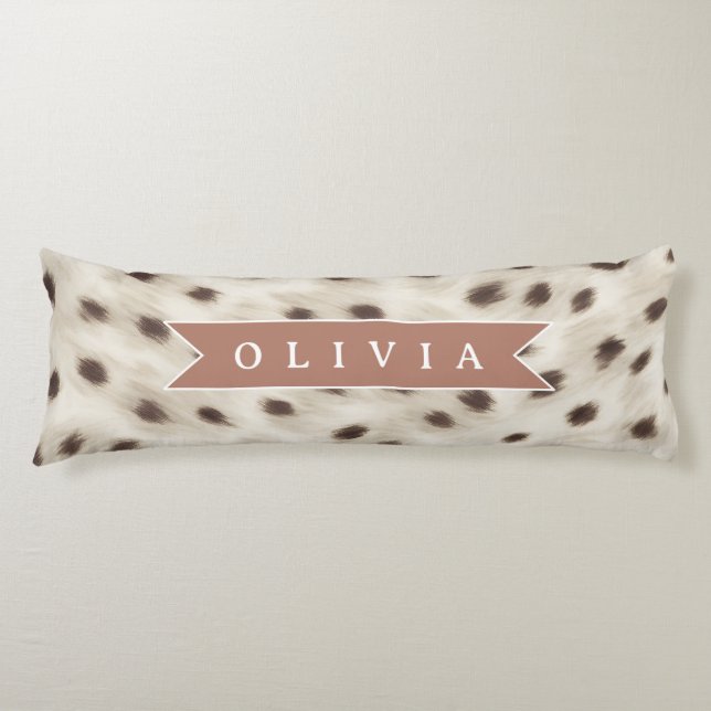 Cojín Estampado de Animal Leopardo Neutral Chic Personal (Anverso)