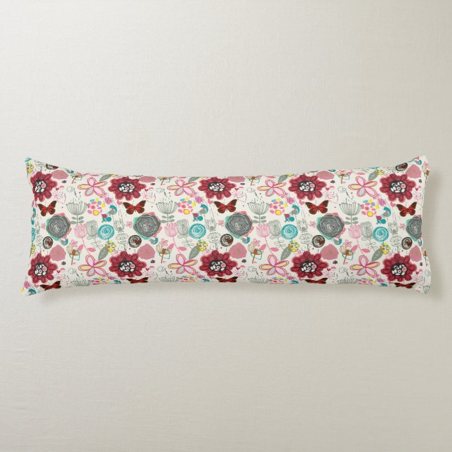 Cojín Estampado de flores en el estilo retro 5 (Anverso)