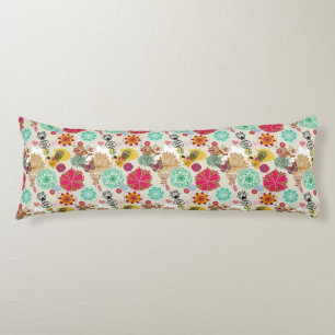 Cojín Estampado de flores en estilo retro
