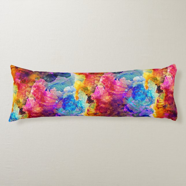 Cojín Estampado de flores intrépido y brillante de la (Anverso)