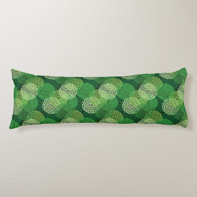 Cojín Estampado de flores verde (Anverso)