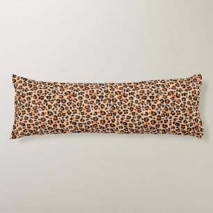 Cojín Estampado de leopardo naranja y marrón