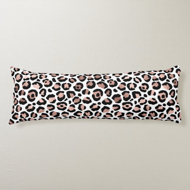 Cojín Estampado leopardo negro rosa dorado trendy  (Anverso)