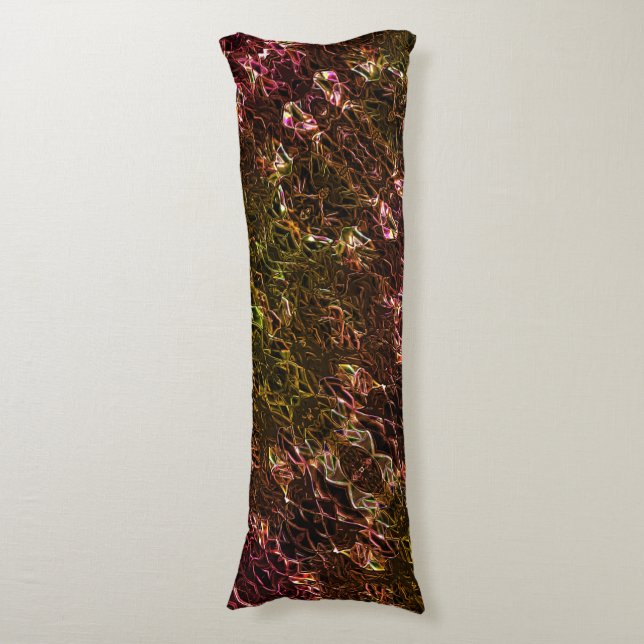 Cojín Estilo de espejado de neón marrón claro con líneas (Frente vertical)