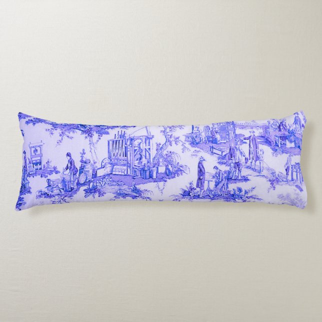 Cojín Estilo de la Chinoiserie del Blue White Toile Fran (Anverso)