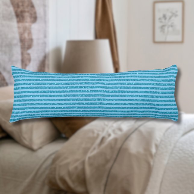 Cojín Estilo de rayas horizontales azul océano chic con  (Subido por el creador)