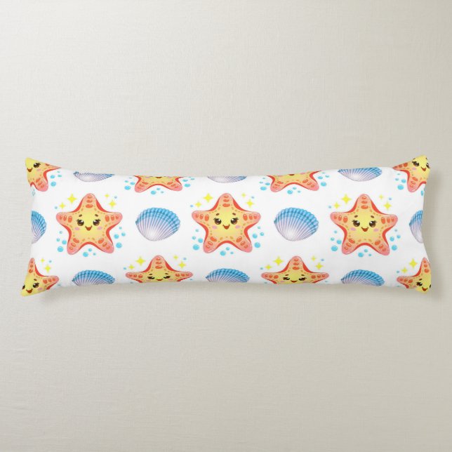 Cojín Estrellas de mar y conchas adorables (Anverso)