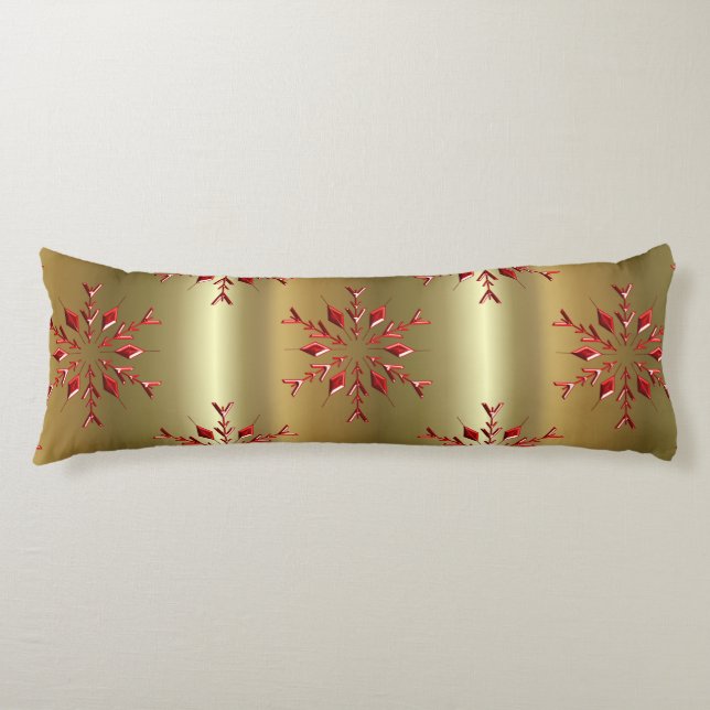 Cojín Estrellas de Navidades rojos sobre oro (Anverso)