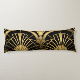 Cojín Éventails Gatsby - Noir et Or Art Déco