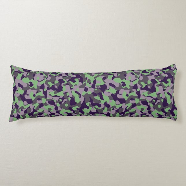 Cojín faded green and violet camo abstract (Anverso)