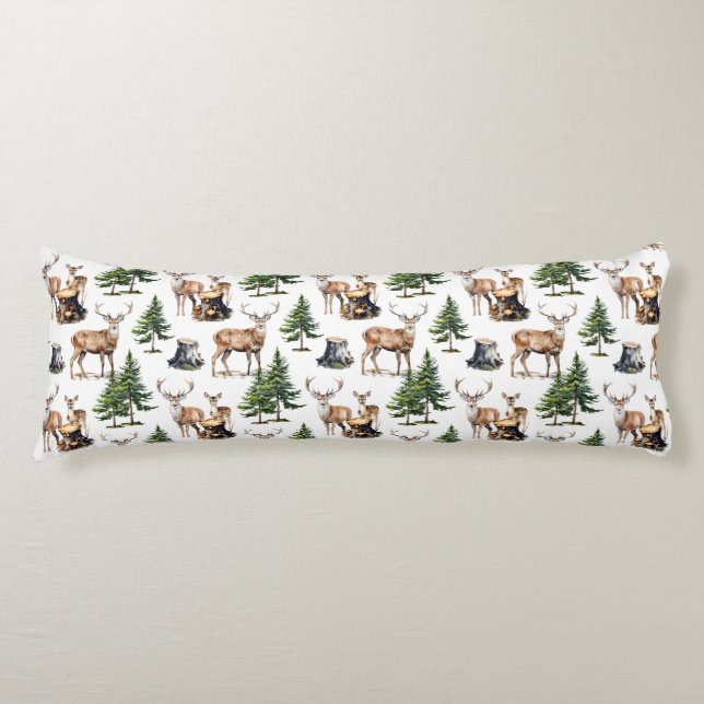 Cojín Familia De Renos De Woodland En El Bosque (Anverso)