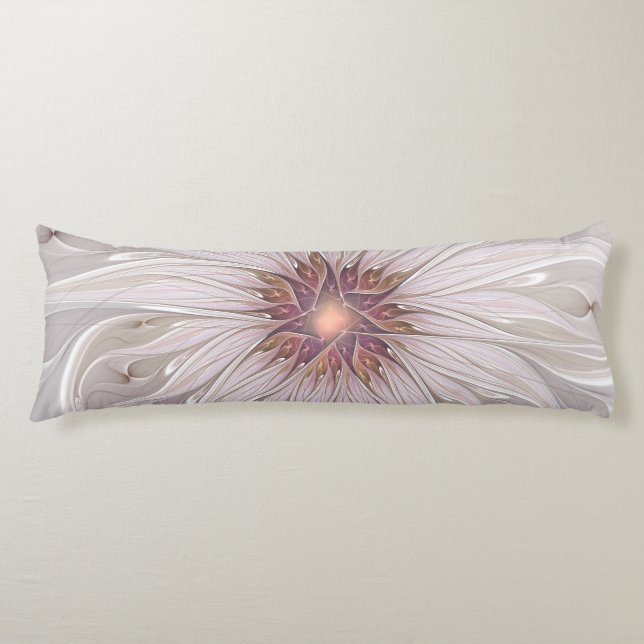 Cojín Fantasía floral, resumen Flor pastel moderna (Anverso)