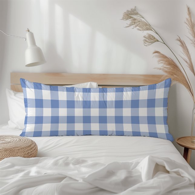 Cojín Farmhouse Blue Rustic Gingham Check Plaid (Subido por el creador)