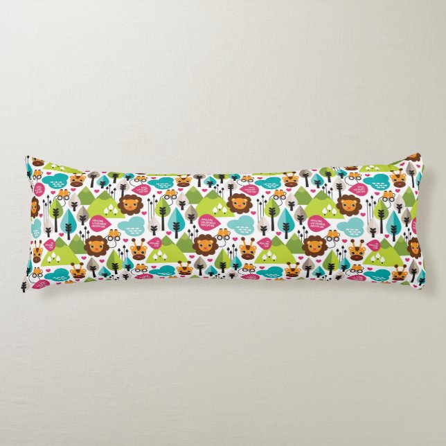 Cojín fauna retra del león del safari de los niños (Anverso)