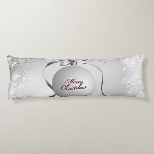 Cojín Feliz festival navideño con estrellas en plata (Reverso)