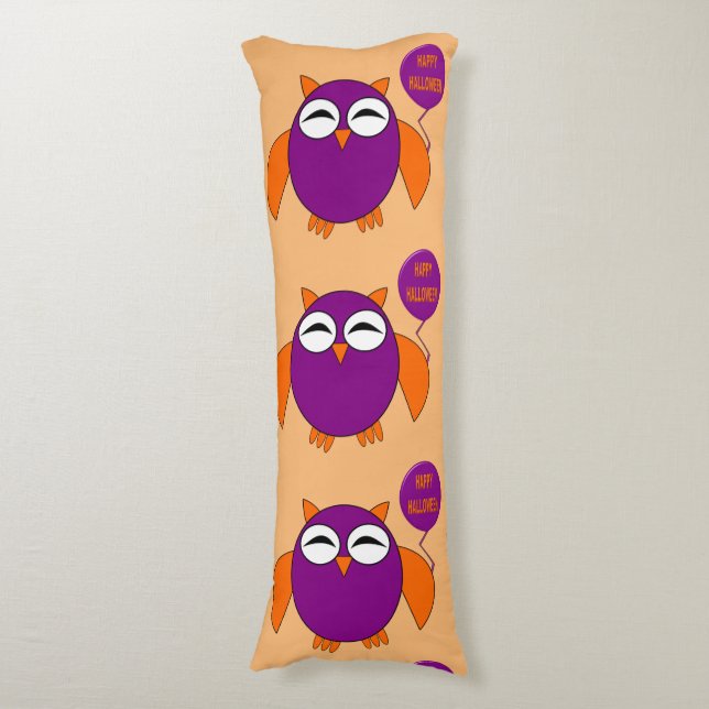 Cojín Feliz Halloween Fiesta Owl Body Pillow (Frente vertical)
