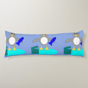 Cojín Feliz Navidad Pesca Pingüino Pavimento de Cuerpo