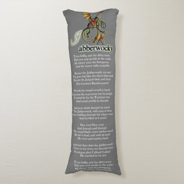 Cojín Firmado Jabberwocky Looking Glass (Frente vertical)