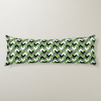 Flecha verde, blanca, gris y negra en chevron