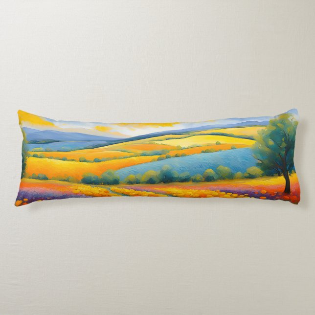 Cojín "Fleurs Tranquilles" Amplia Provenza panorámica (Anverso)