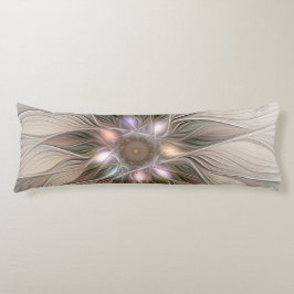 Cojín Flor alegre Abstracto Fractal floral Beige Brown