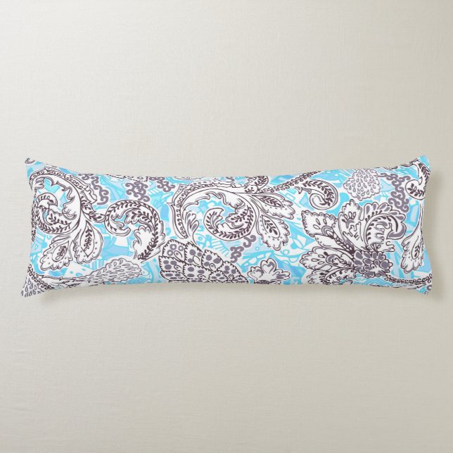 Cojín Flor azul gris claro (Anverso)