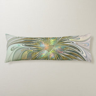 Cojín Flor De Arte Fractal Moderno Con Oro