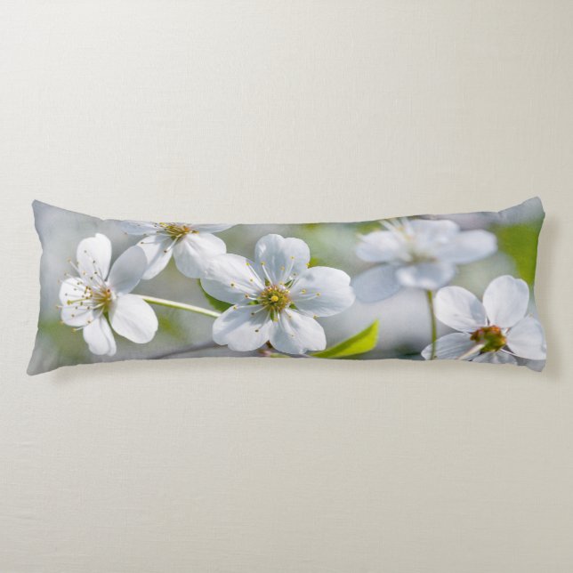 Cojín Flor de cerezo blanca (Anverso)
