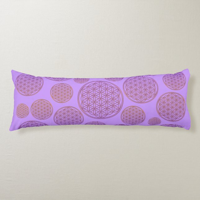 Cojín Flor de vida / Blume des Lebens - Violeta patrón (Anverso)