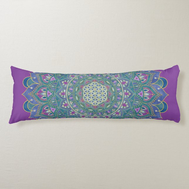 Cojín Flor De Vida - Mandala Estilo India 1 (Anverso)